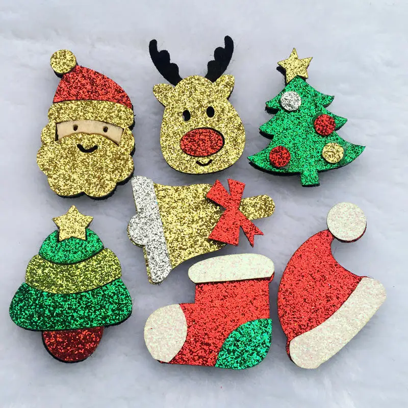 32 шт./лот смешанный стиль Merry Christmas мягкая аппликация ремесла для детей Головные Уборы Заколка аксессуар и аксессуары для одежды