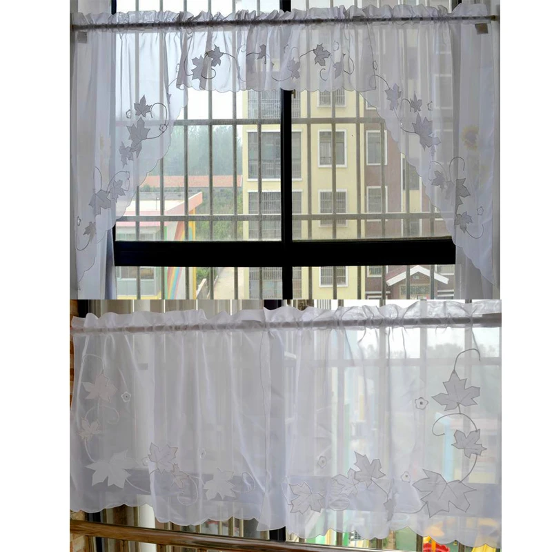 5 шт./компл. набор кухонных занавесок с вышивкой в виде кленовых листьев L35