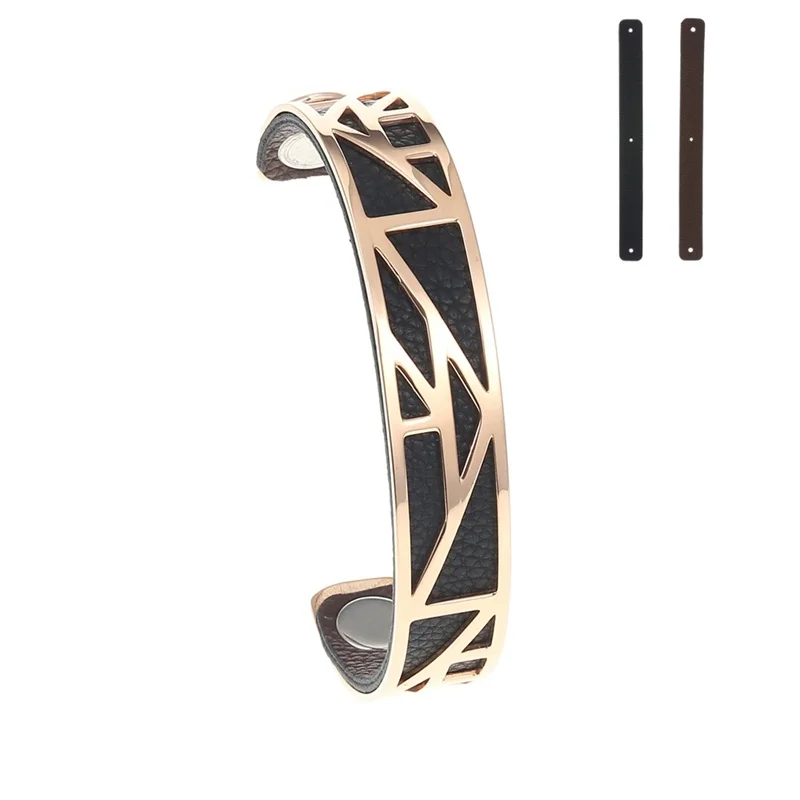 BC0051310 Кремо жоржет браслеты для женщин браслет из розового золота Manchette Femme ювелирные изделия Реверсивные манжеты кожаный браслет из нержавеющей стали - Окраска металла: BC0051310
