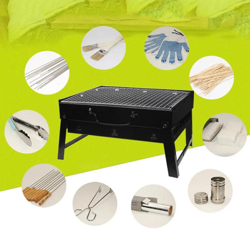 1 Набор стальных наружных складных решеток для барбекю переносных бытовых