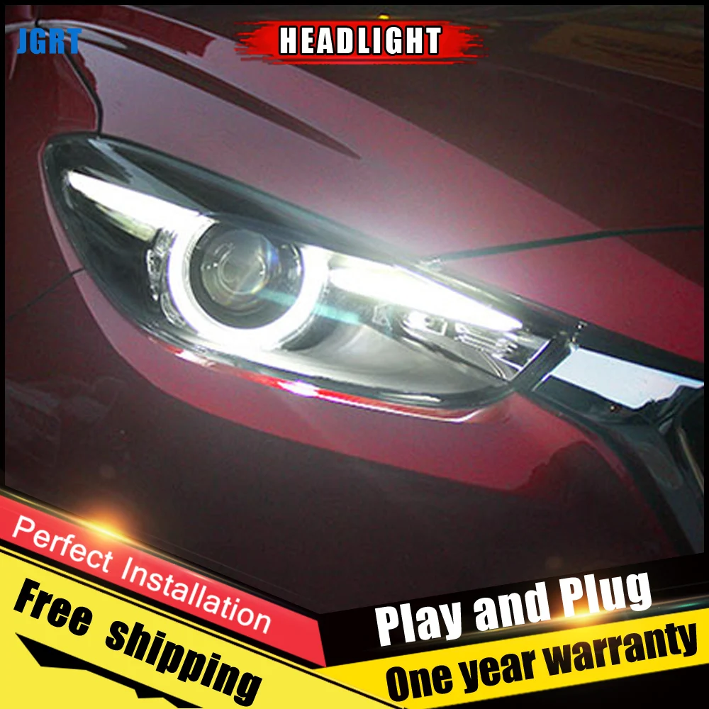 2 шт. автомобильный стиль светодиодный фары для Mazda 3 Axela для Axela фара Объектив двойной луч H7 HID Xenon bi xenon объектив