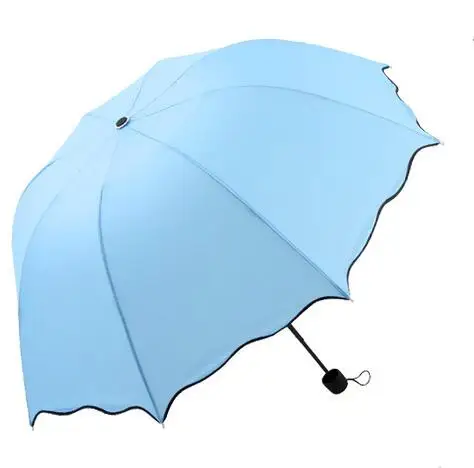 Light Blue Женский Зонт от дождя,, водонепроницаемый, полиэстер, Paraguas, 4 складных зонта, Женский Зонт от дождя, 92 см, для путешествий на открытом воздухе - Цвет: Light Blue