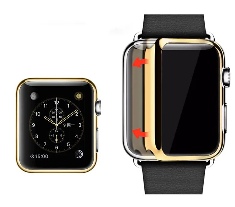 Urvoi металла Гальваника чехол для Apple Watch полное покрытие iwatch экран укрытия фильма