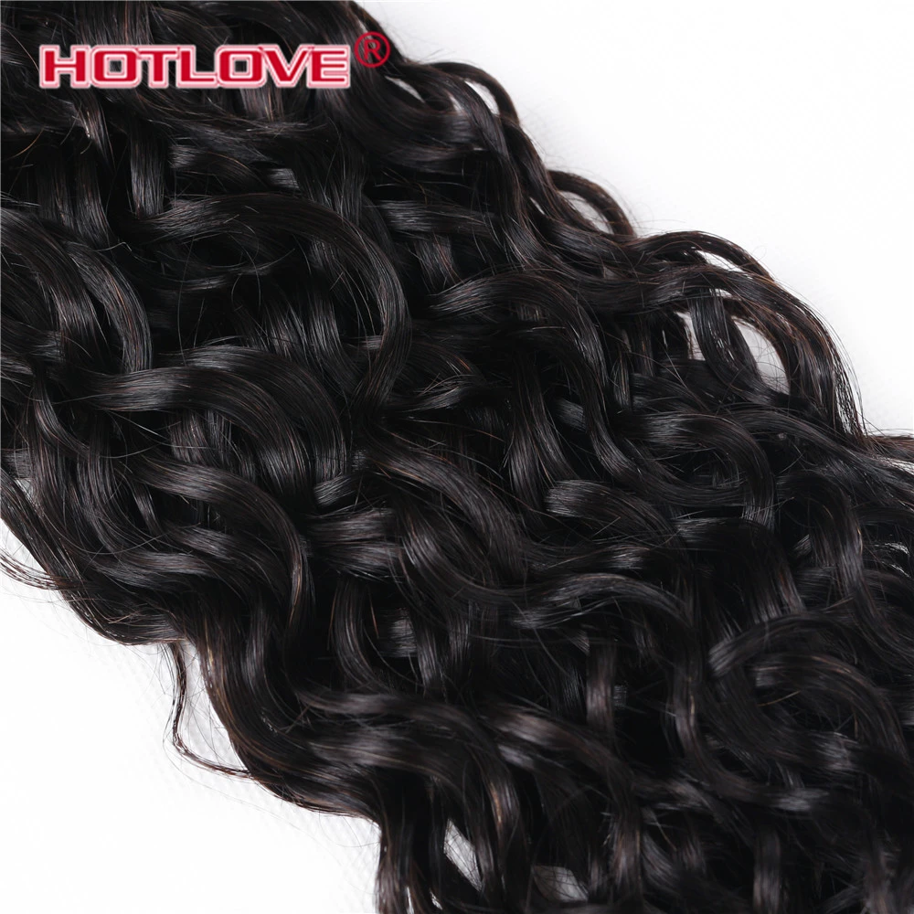Волна воды Связки с закрытием Номера для человеческих волос 3 4*4 дюйма Hotlove