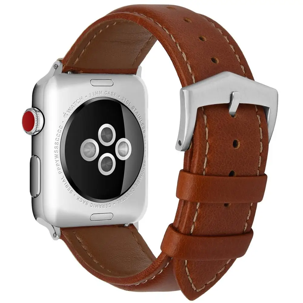 Кожаный ремешок для часов совместимый с Apple Watch Series 5/4/3/2/1 Sport Edition Nike + кожаный 38 40 42