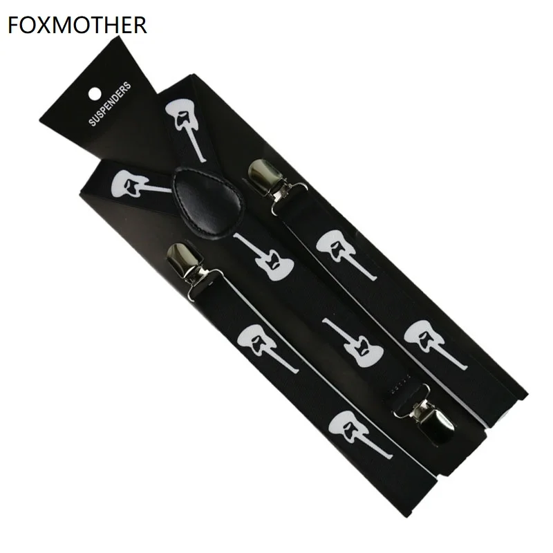 Мужские подтяжки FOXMOTHER черный Регулируемый ремень с подтяжками для гитары