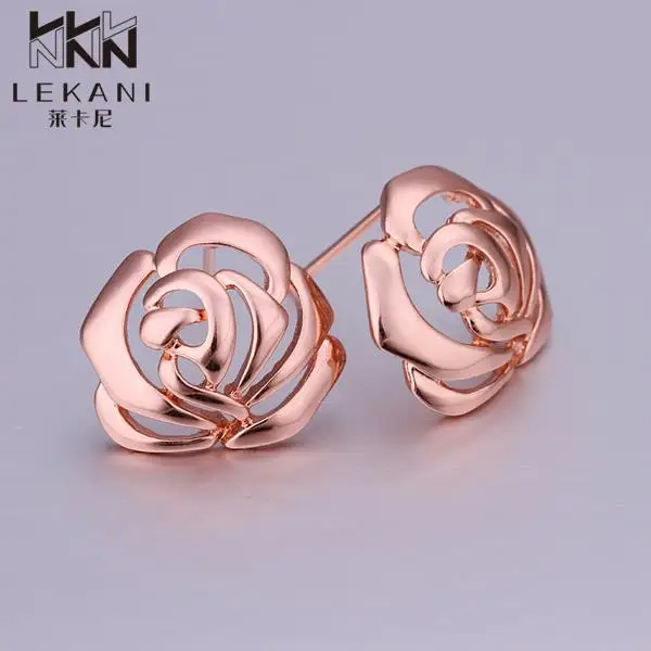 Flower Shaped Earrings For Women 18K Rose Gold Plated New Fashion Fine Jewelry Brinco | Украшения и аксессуары