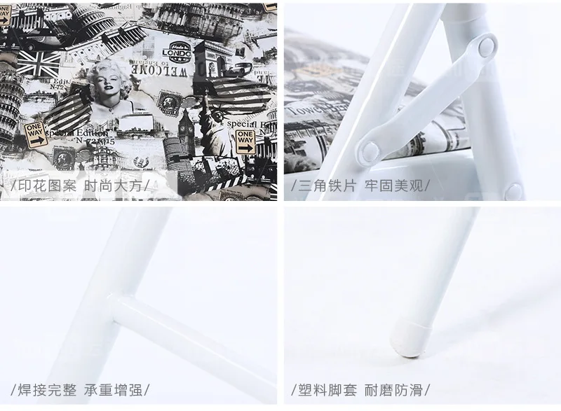 6 шт./лот портативный складной стул простой офисный домашний металлический