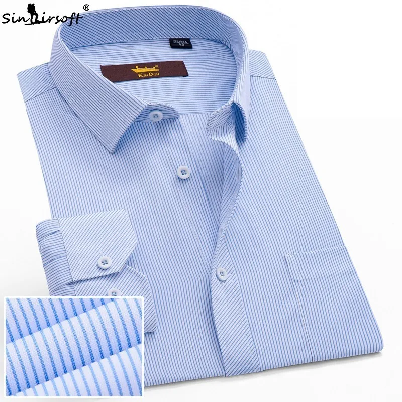 Брендовая однотонная полосатая Мужская рубашка Повседневная мужская хлопковая