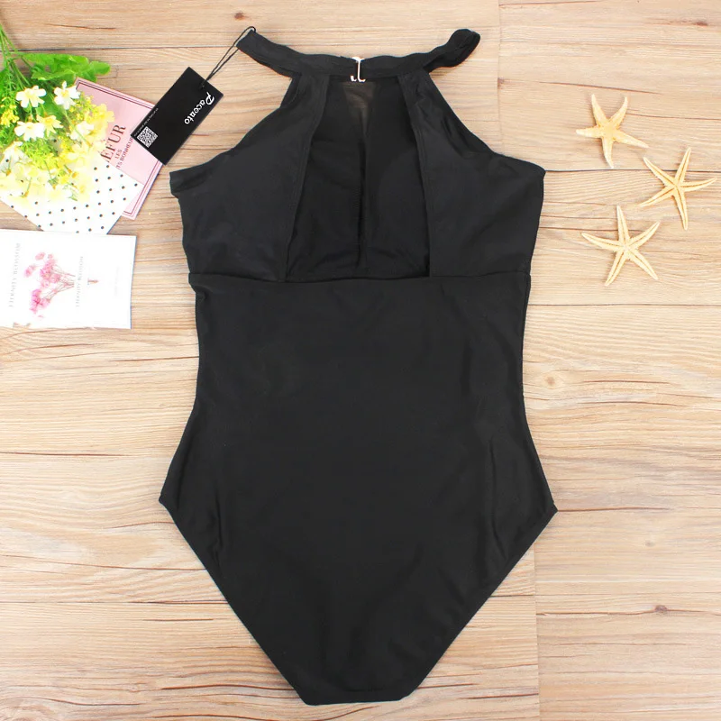 Pacento цельный Костюмы бразильский плавать черный Для женщин большой Размеры