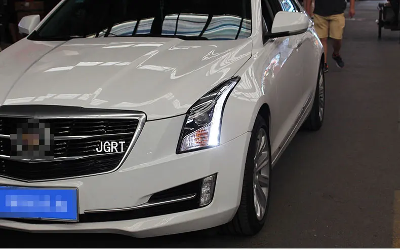 2 шт. светодиодный фонарь для Cadillac ATS- Автомобильный светодиодный фонарь с двойными ксеноновыми линзами автомобильные аксессуары дневные ходовые огни противотуманные фары