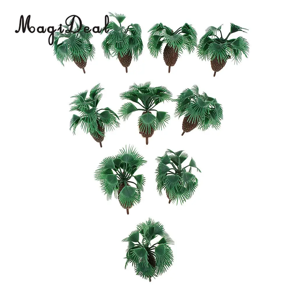 MagiDeal 10 шт. пластик 1/100 масштаб пальмовое дерево модель железнодорожной железной