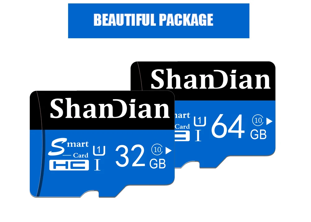 Shandian Высококачественная карта Micro SD 4 ГБ 8 ГБ 16 ГБ 32 ГБ 64 Гб 128 Гб карта памяти TF карта Бесплатный SD адаптер Розничная упаковка