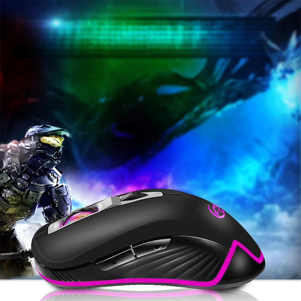 3 Color Game Breathing Lamp Mouse DPI Computer Accessories Multifunction Gaming USB Mute Wired High Speed Ergonomic | Компьютеры и