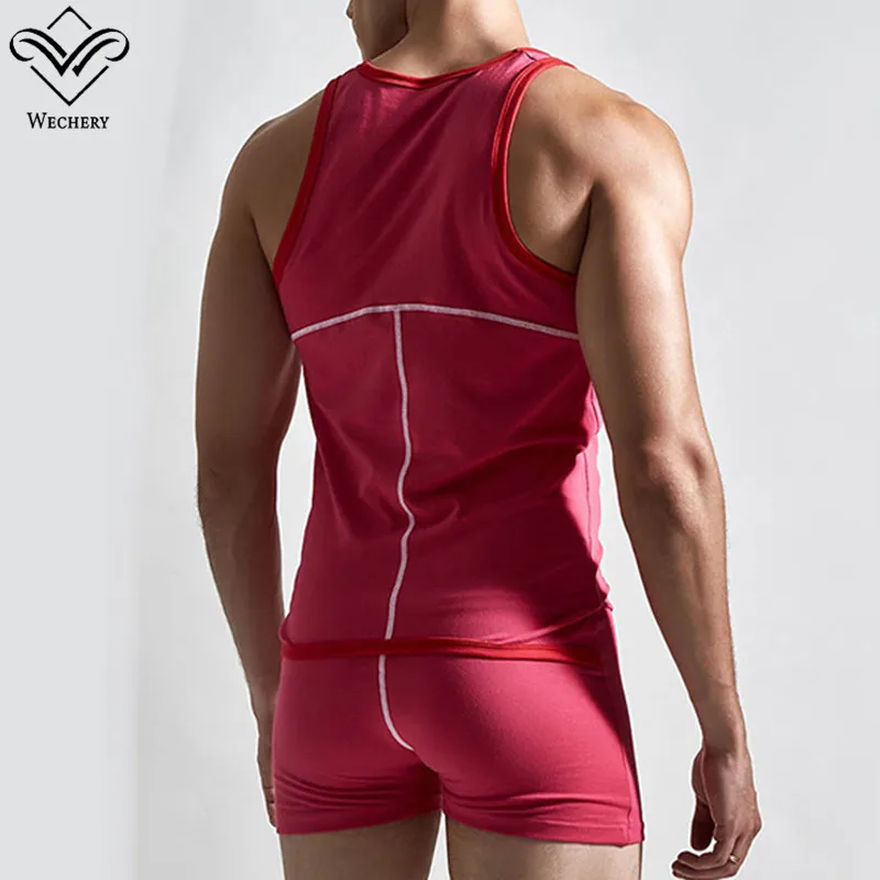 

Wechery High Quality Underwear for Men Shapewar Slimming One Piece Jumpsuit Round Neck Sleeveless Bodysuit for Men