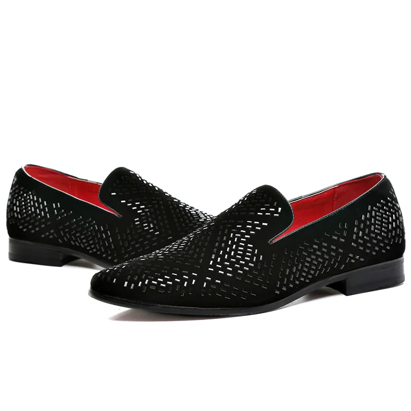 mens studded shoes black footwear rhinestone wedding luxury party shoes male cool designer loafers shoes for men