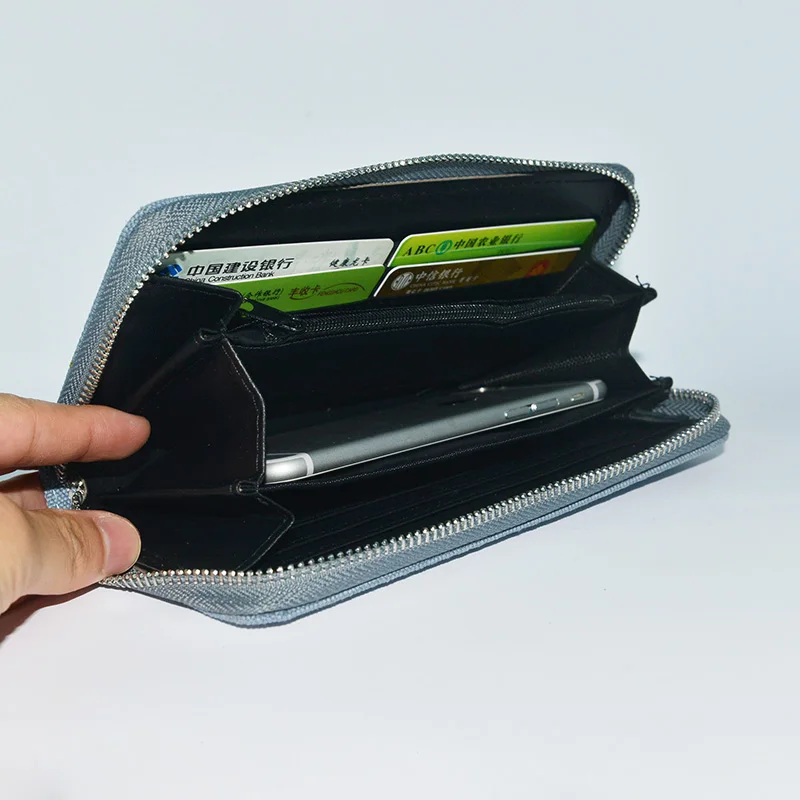 Новые длинные женские кошельки из денима известный дизайнер однотонный