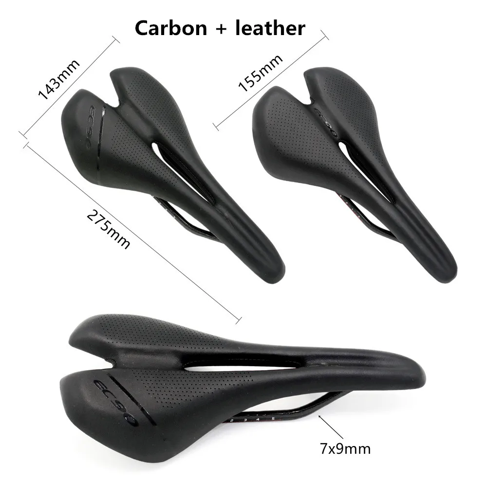 Велосипедное седло 2 размера из углерода и кожи суперлегкое для горного
