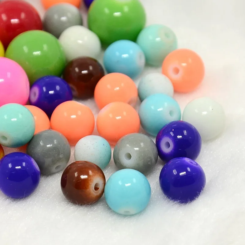 Pandahall разноцветные Круглые бусины для выпечки стеклянные изготовления ювелирных