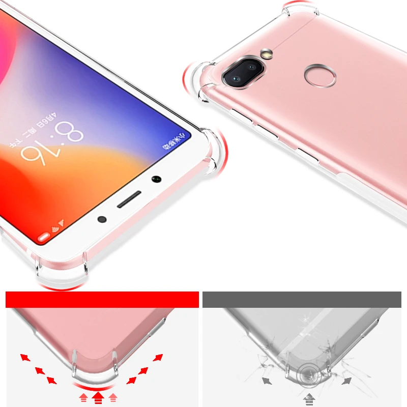 Воздушная подушка TPU для Xiaomi Redmi 6 Pro мягкий силиконовый прозрачный противоударный