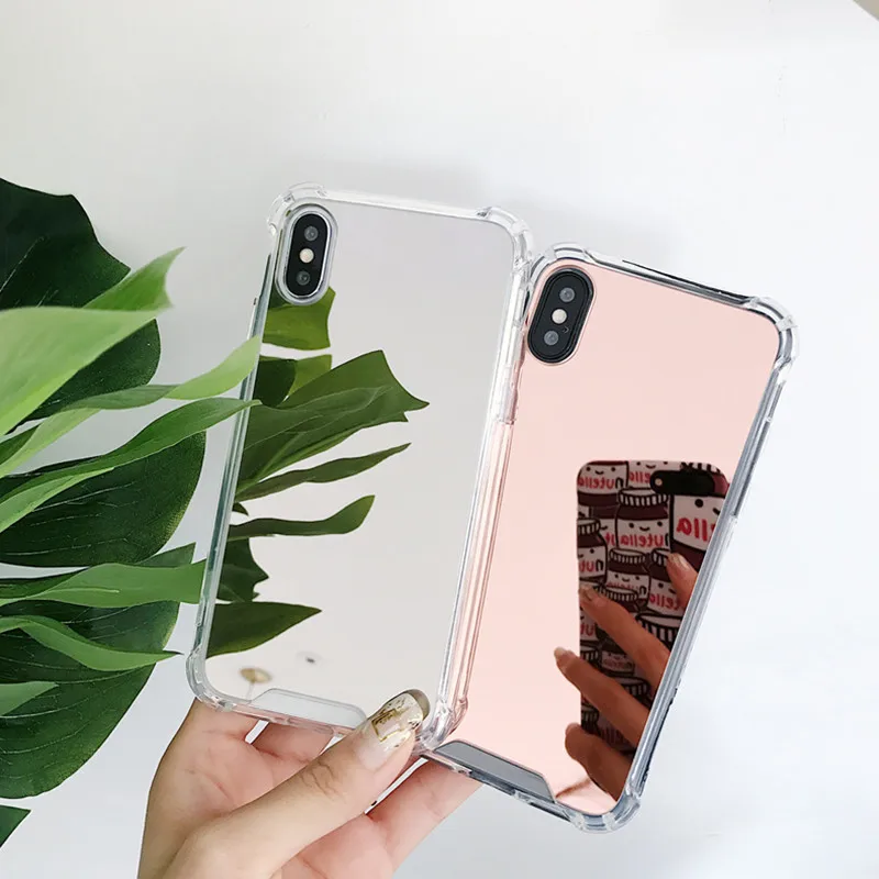 Зеркальный чехол для телефона для iPhone 7 8 6S 6 Plus X XR XS Max Милый Мягкий противоударный чехол для samsung Note 9 8 S8 S9 S10E Plus чехол Caqa