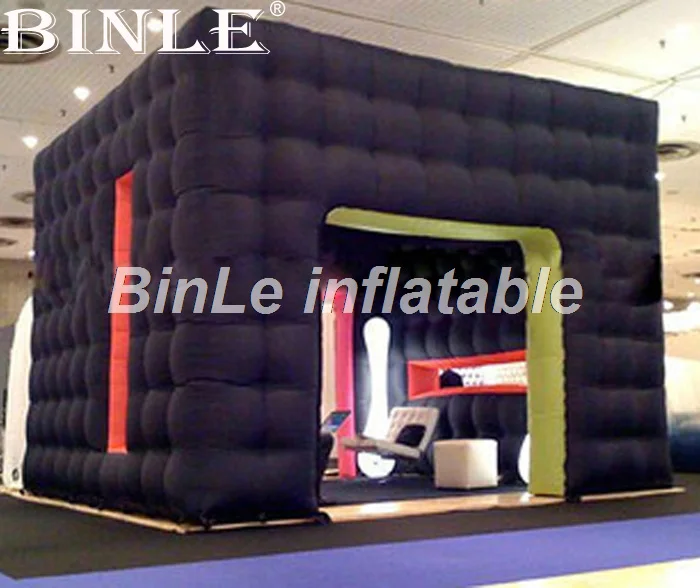 Hot sale black 4mx4mx3.2m inflatable cube tent photo booth kiosk for event party exhibition | Игрушки и хобби