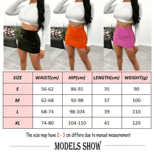 Stylish Hot Sale Women's Sexy Bright leather Bodycon Slim Super-short Zipper Skirts Lady Summer Evening Party Club Clothing S-XL | Женская