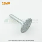 DIATOOL диаметр 25 мм миниатюрные вакуумные припаянные алмазные диски 6 мм, хвостовик, резка, шлифовка, резьба, гранит, мрамор, камень, алмазная пила, диск