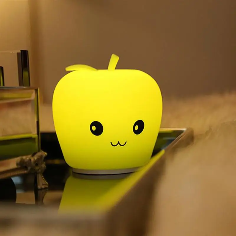 NEWKBO милый силиконовый ночник Apple Креативный светодиодный красочный Pat pat лампа USB