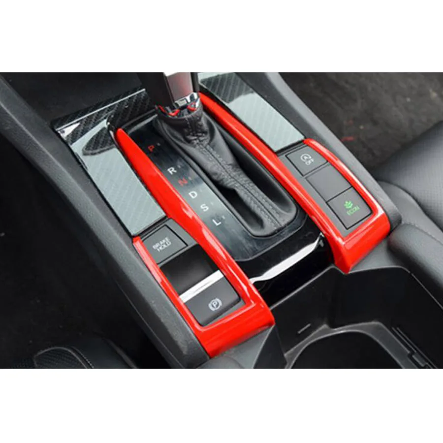 Gear Shift Panel YAQUICKA для Honda Civic 10th-17 интерьер автомобиля Передняя консоль рулевой колесный инструмент коробка переключения передач отделка Стайлинг аксессуар - Название цвета: Gear Shift Panel