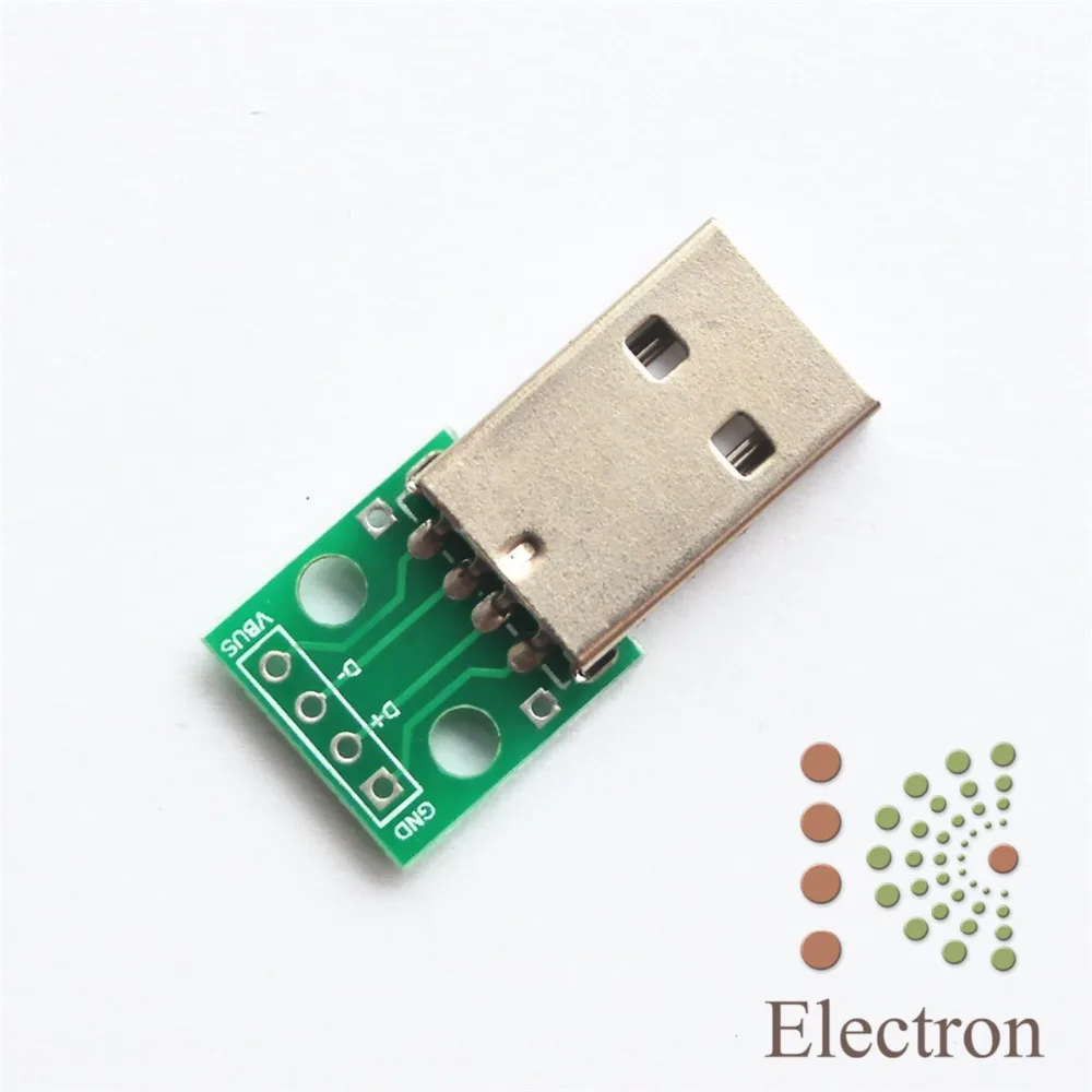 Фото 10 шт./компл. USB Штекерный разъем преобразователь в печатную плату пайка