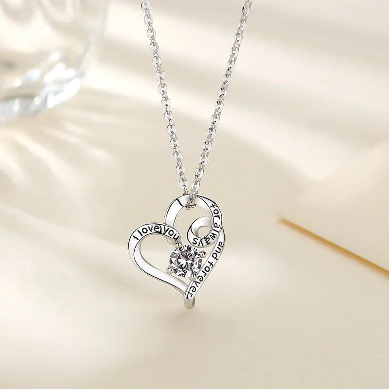 Юдора 925 стерлингового серебра I Love You for alway And Forever Сердце ожерелье Любовь