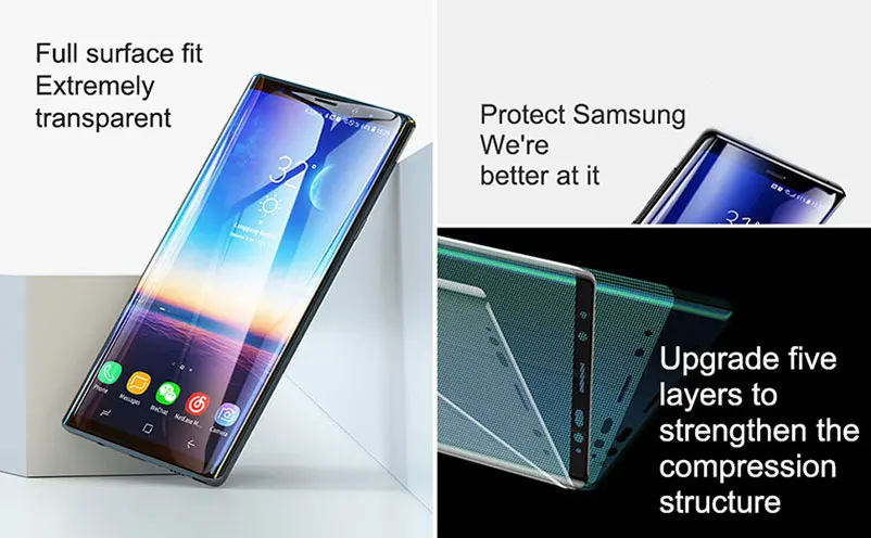 Полное клеевое покрытие из закаленного стекла для samsung galaxy s10 E S9 S8 Plus S7 S6 Edge Note 9 8 изогнутая защитная пленка 6D 10D