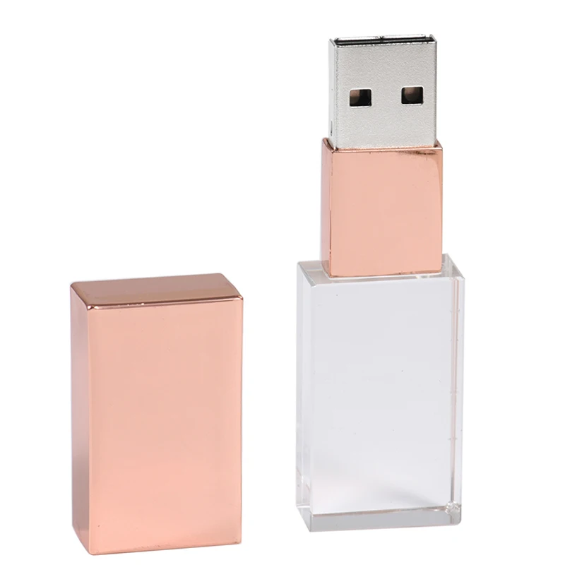 JASTER Пользовательский логотип usb 2,0 дизайн уникальный кристалл usb флэш-памяти - Цвет: Rose gold