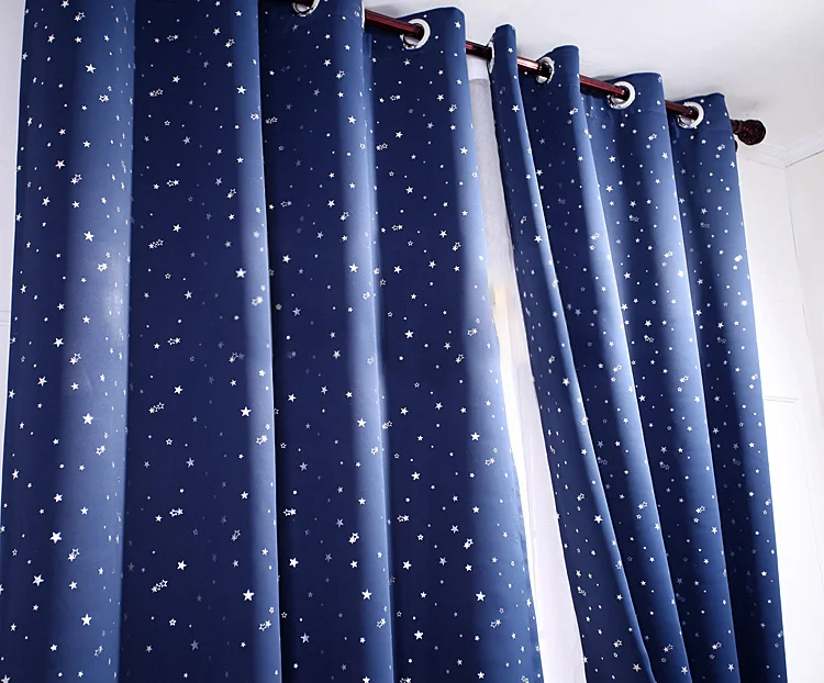 NAPEARL затемненные шторы для детской спальни с рисунком звезды темно синее окно в