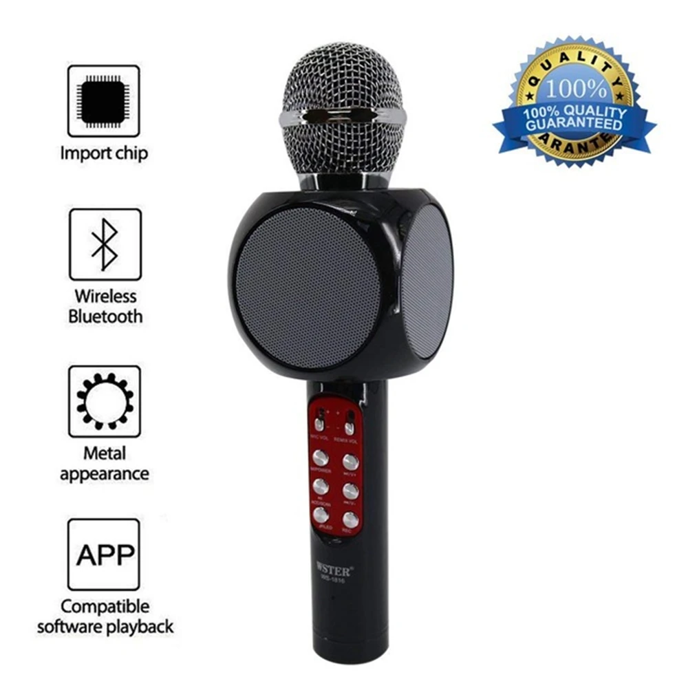 Топ беспроводной Bluetooth динамик KTV мини домашний Микрофон Модный светодиодный светильник-вспышка ручной микрофон для мобильного телефона музыка
