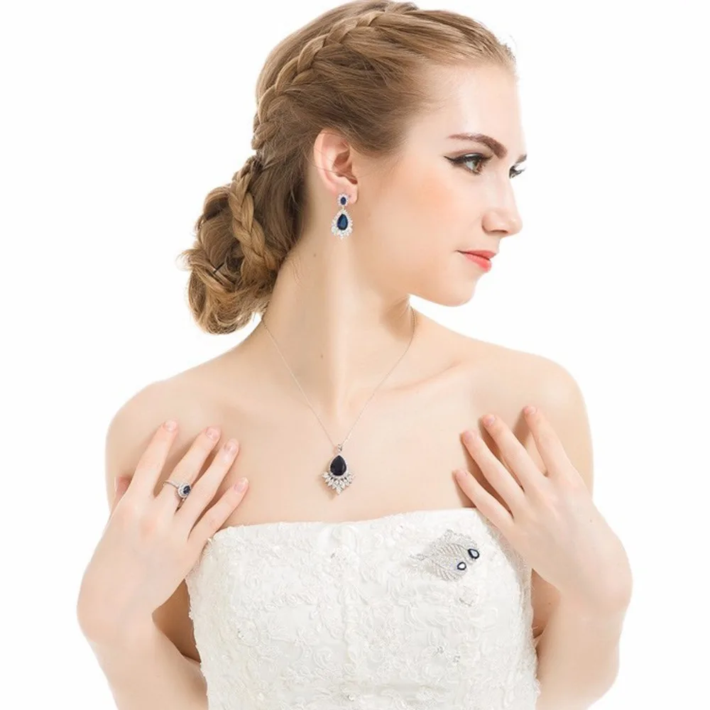 LUOTEEMI Brand Bohemian Necklace White Gold-Color Pendant with AAA Cubic Zircon for Women Party Jewelry Wholesale | Украшения и