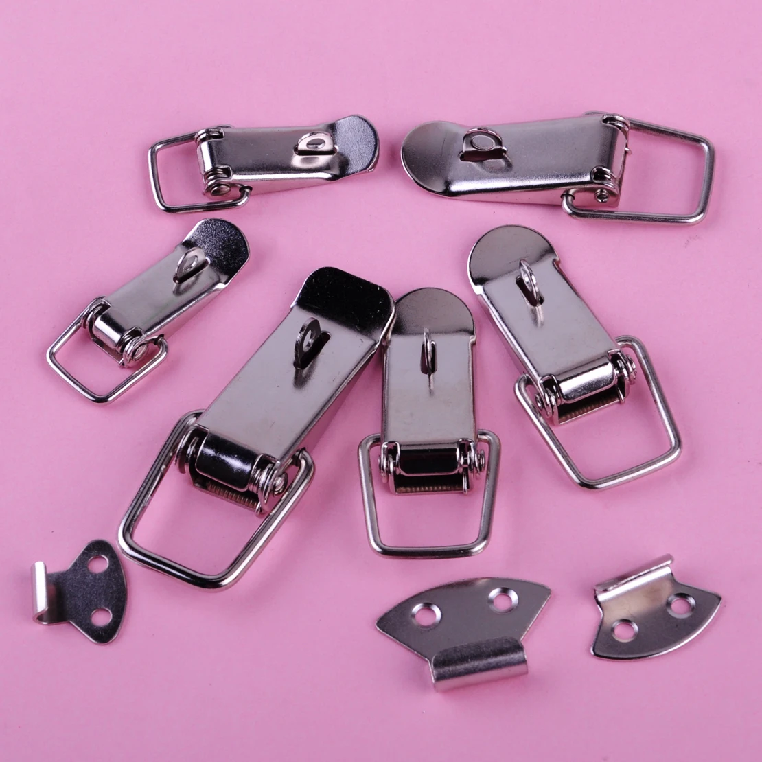 

4Pcs M/L Metal Iron Spring Loaded Tone Toggle Latch Hasp Lock for Case Box Draw Chest Toolbox