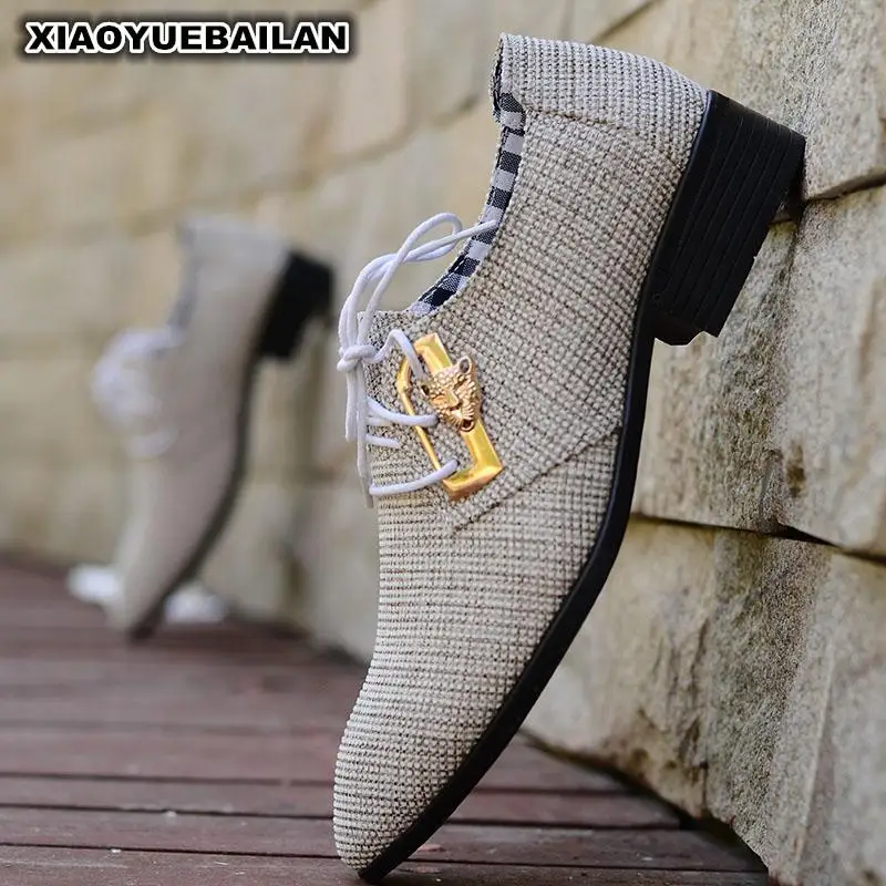 Английская дышащая деловая Повседневная обувь парусиновая Мужская молодежная