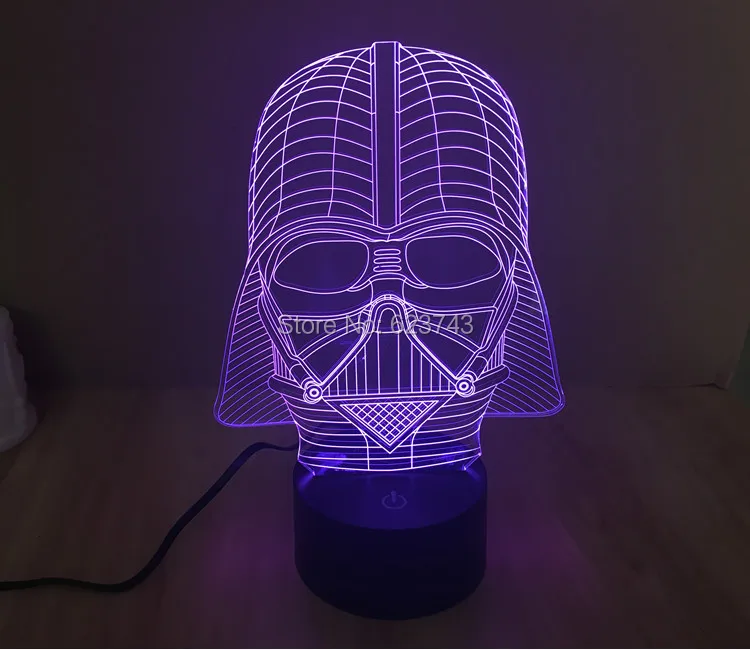 Цельнокроеное платье 3D светодиодный настроение лампа светильник ing 3D с Дартом Вейдером из фильма «Звездные войны светодиодный маленькие затемнения ночной Светильник праздничный светильник