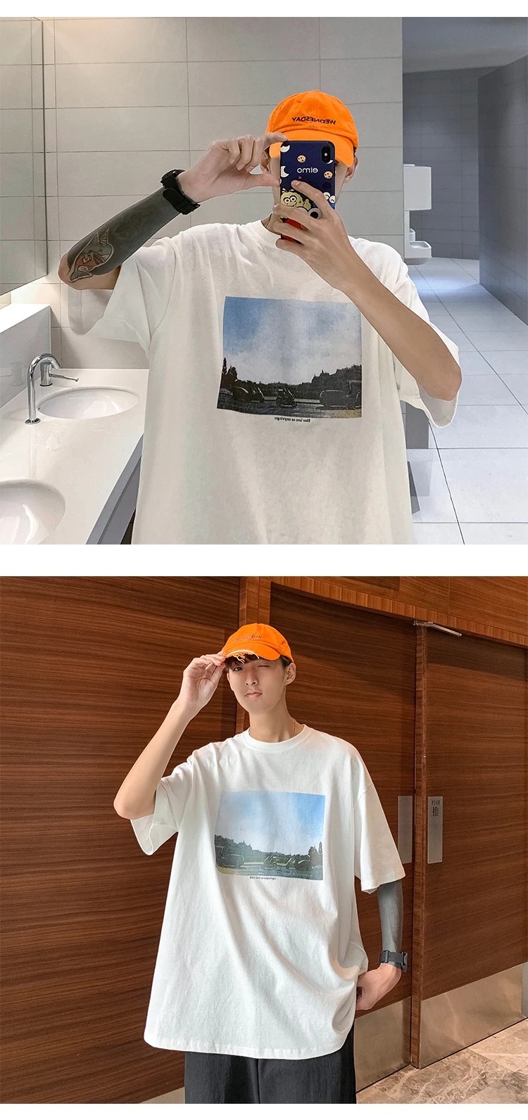 Summer New Korean Version Of The European And American Harajuku Style Trend Handsome Wild Casual Short-sleeved T-shirt M-XL