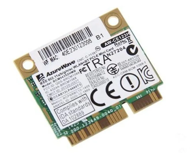 Новая AzureWave Broadcom BCM94352HMB BCM94352 802 11/ac для Bluetooth-совместимая карта 4 0 Half Mini PCI-E 867 Мбит/с |