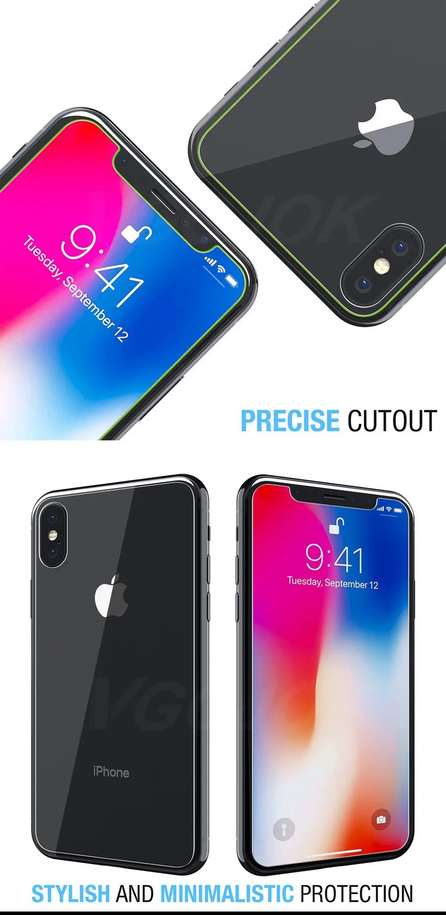 9H передняя крышка из закаленного стекла XR 5S SE 7Plus для iphone XS MAX X 8 7 6 6S Plus 8plus Задняя стеклянная защитная пленка