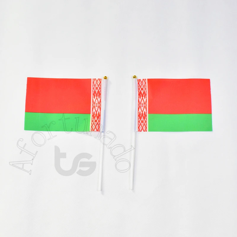 Флаг из Беларуси 14*21 см 10 шт. флаг ручной машущий Национальный для встреч парадов
