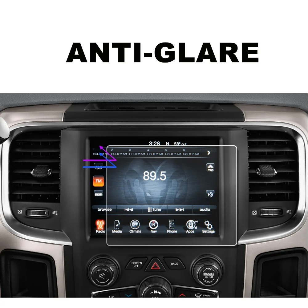 RUIYA 2 шт ПЭТ-экран протектор для Dodge Ram 1500 2500 3500 Uconnect 8,4 дюймов Автомобильный gps навигационный дисплей, прозрачный и прозрачный