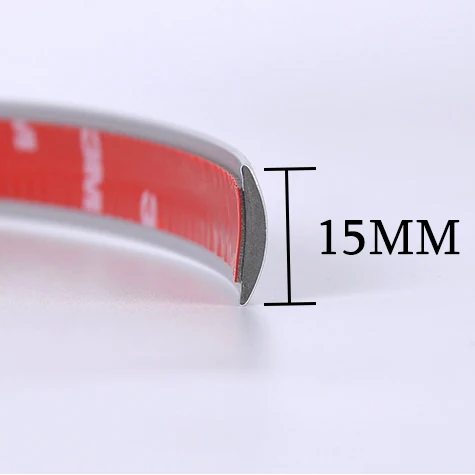 15mm Автомобильный Стайлинг полоса хром Универсальный 5 м для Ford Focus 2 Mazda CX5 Suzuki SX4 S-Cross Citroen C1 Tiguan Passat B8 - Color: 15mm