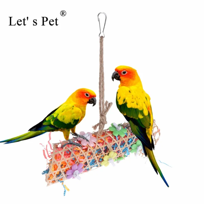 Let's Pet игрушка попугая 24*24*6 см трава клетка для птиц игрушки кормления