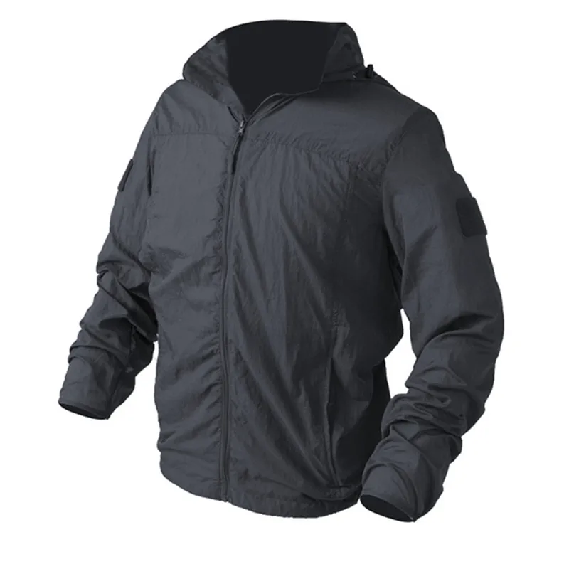 Летние быстросохнущие военные мужские куртки с капюшоном водонепроницаемая
