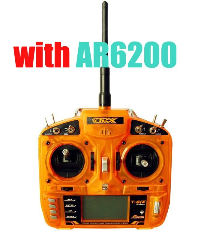 Программируемый передатчик OrangeRx T-SIX 2,4 ГГц 6CH с приемником AR6100E DSM2 - Цвет: trx with ar6200