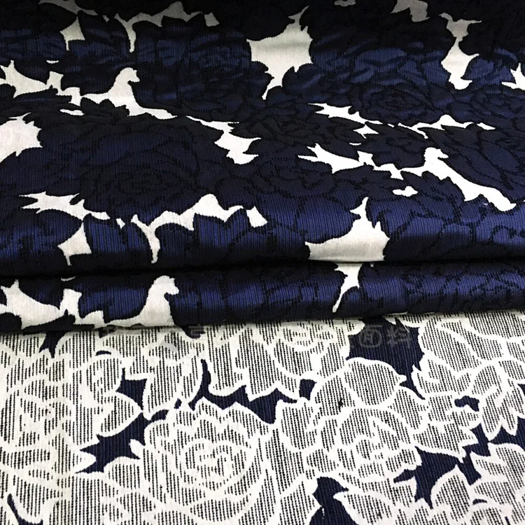 

140cm catwalks rose jacquard fabric meter crisp windbreaker dress rose fabric wholesale jacquard polyester fabric cloth